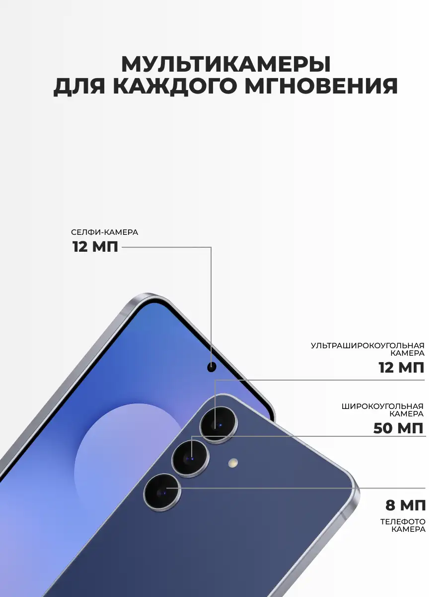 Комплект Смартфон Samsung Galaxy S25 FE 5G 8/128GB Navy + Адаптер ARG 25W Black (ARGTB701)  - фото 4