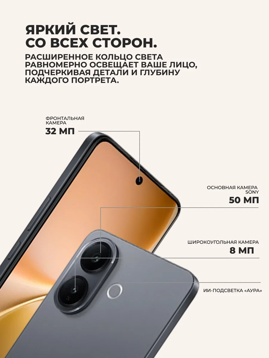 Смартфон Vivo V60 Lite 5G 12/256GB Black - фото 5