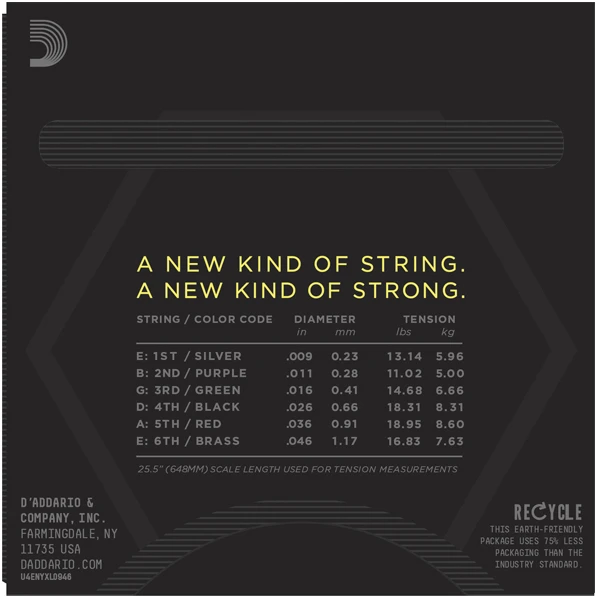 D ' Addario электр гитарасына арналған ішектер NYXL0946 - фото 3