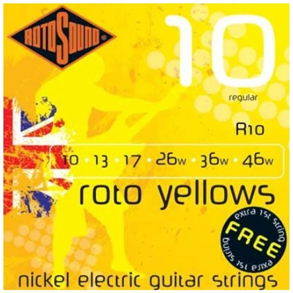 Rotosound электр гитарасына арналған ішектер R10 Roto Yellow Set