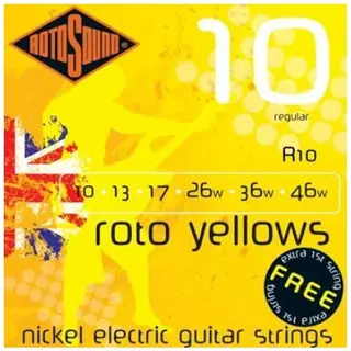 Rotosound электр гитарасына арналған ішектер R10 Roto Yellow Set
