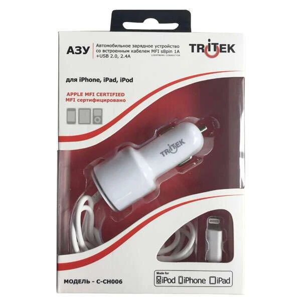 Автомобильное зарядное устройство Tritek MFI для iPhone 5/5S/6/6S