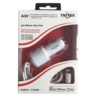 Автомобильное зарядное устройство Tritek MFI для iPhone 5/5S/6/6S