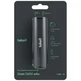 Power bank Takeit Steel 2600mAh TKTPBSTEEL2600GREY Silver - фото 2