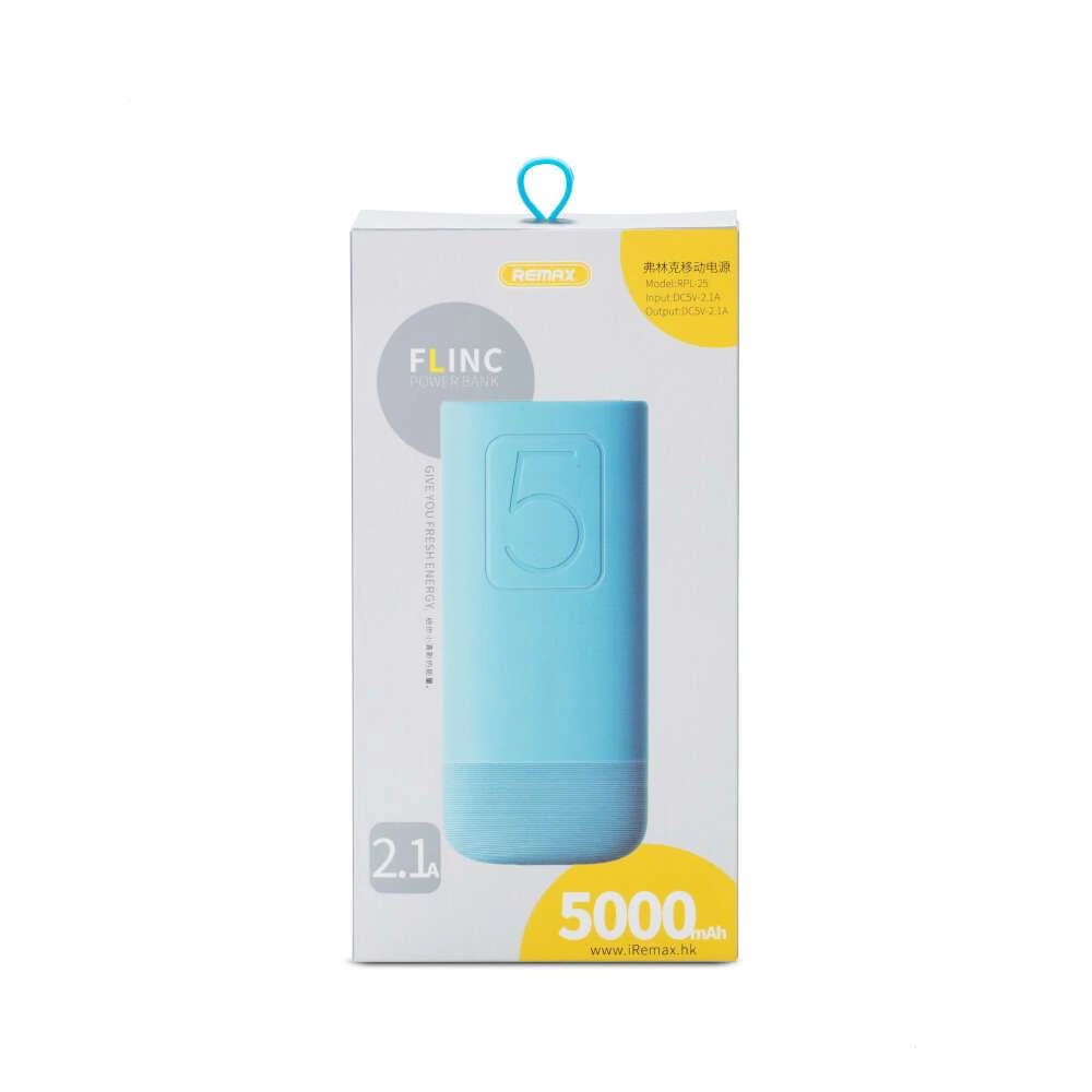 Power Bank Remax Flinc Series RPL-25, 5000mAh, голубой - фото 4
