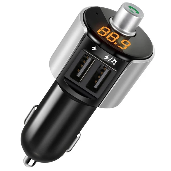 Зарядное устроиство автомобильное Hoco Bluetooth FM модуль E19 Gray