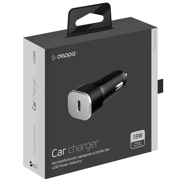 Автомобильное зарядное устройство Deppa USB Type-C Power Delivery Вlack - фото 2