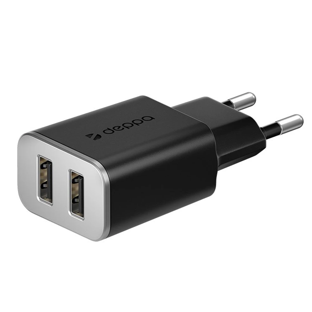 Адаптер Deppa 2 USB 3.4А Вlack
