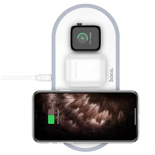 Беспроводное зарядное устройство Hoco 9W CW24 3 в 1 Handsome Black