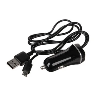 Автомобильное зарядное устройство Prime Line 2 USB 2.4A+ кабель microUSB Black