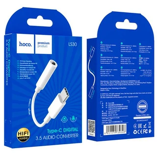 Адаптер Hoco LS30 Type-C Digital 3.5 аудио конвертер White