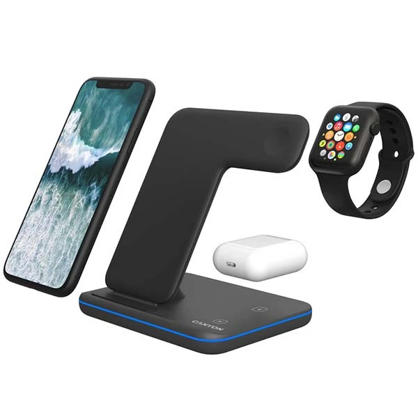 Беспроводное зарядное устройство Canyon 15W 3 в 1 CNS-WCS303B Black - фото 5