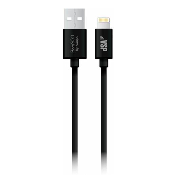 Кабель Borasco USB - Lightning 8 pin 1м Black
