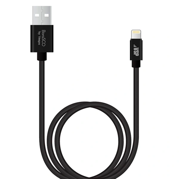 Кабель Borasco USB - Lightning 8 pin 1м Black - фото 2