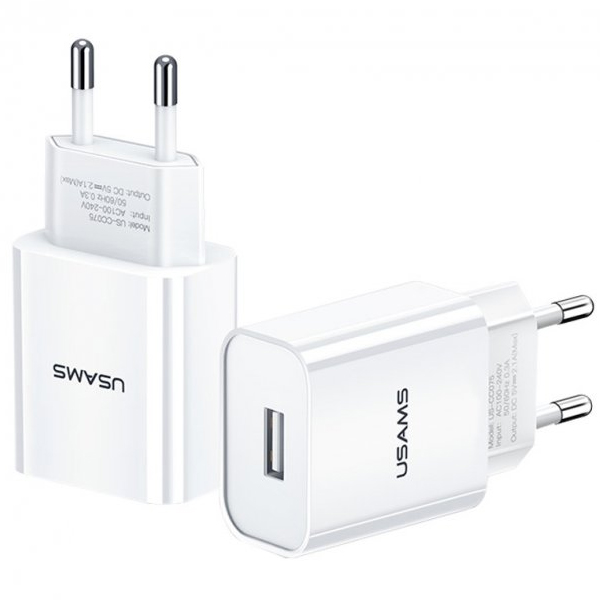 Зарядное устройство Usams Single USB Travel Charger White (US-CC075)