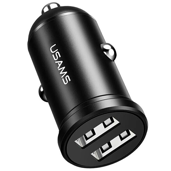 Автомобильное зарядное устройство Usams 2.4A Dual USB Mini Car Charger Black (US-CC114 C20)