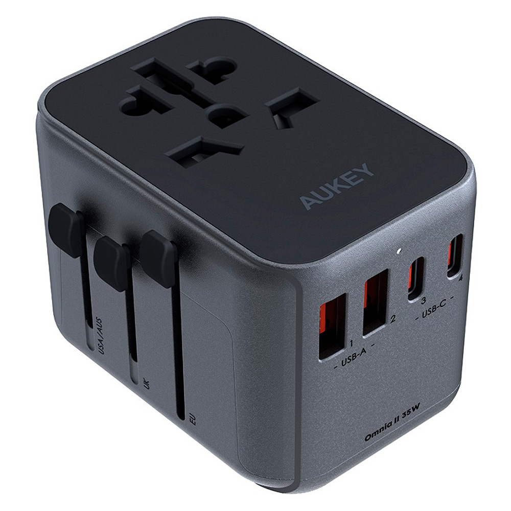 Aukey адаптері Travel Mate 35Вт 3хUSB-C & 2хUSB-A (UK USA EU AUS CHN) PA-TA07 Aukey адаптері Travel Mate 35Вт 3хUSB-C & 2хUSB-A (UK USA EU AUS CHN) PA-TA07