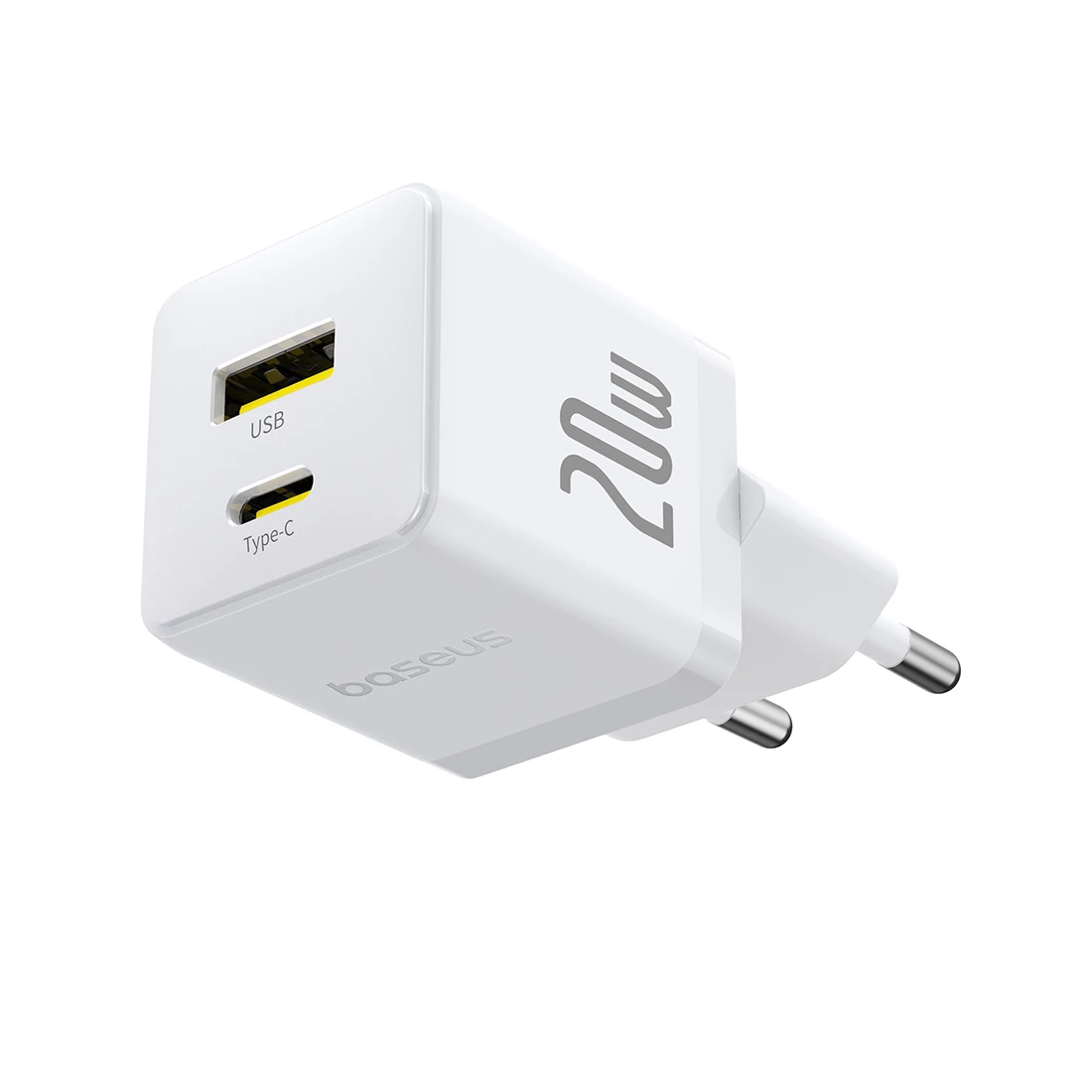 Адаптер питания Baseus Palm C+U 20W White(P10111608213-00)  - фото 2