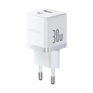Адаптер питания Baseus Palm C+U 30W White( в комлпекте кабель Type-c) (P1011160A213-01) 