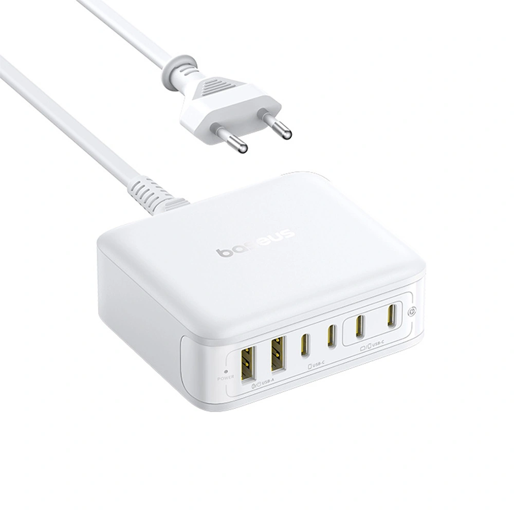 Адаптер питания Baseus EnerFill FH21 Desktop Charging Station 4C+2U 120W EU Moon White 