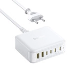 Адаптер питания Baseus EnerFill FH21 Desktop Charging Station 4C+2U 120W EU Moon White 