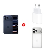 Жиынтық Apple 20W USB-C (MD3J4ZM/A) + Apple iPhone 17 Pro Max 12/256GB Deep Blue + Apple для iPhone 17 Pro Max Clear Case with MagSafe MGFW4ZM/A 