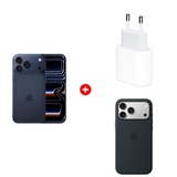 Жиынтық Apple 20W USB-C (MD3J4ZM/A) + Apple iPhone 17 Pro Max 12/256GB Deep Blue + Apple для iPhone 17 Pro Max Silicone Case with MagSafe – Black MGFR4ZM/A 