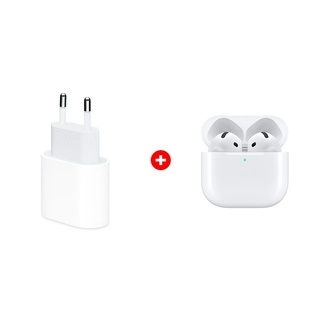Комплект Apple 20W USB-C (MD3J4ZM/A) + Apple AirPods 4th Gen (MXP63ZE/A) 
