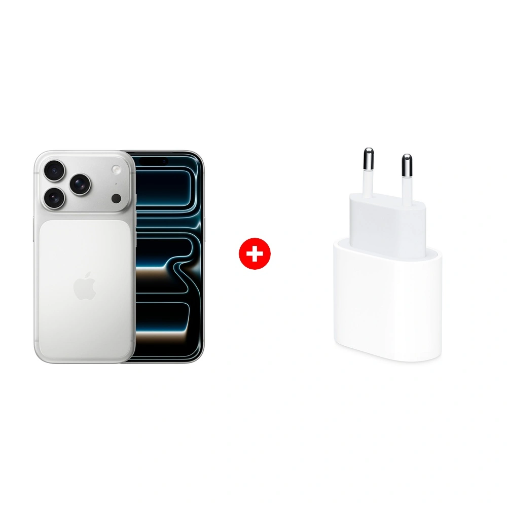 Жиынтық Apple 20W USB-C (MD3J4ZM/A) + Apple iPhone 17 Pro 12/256GB Silver 
