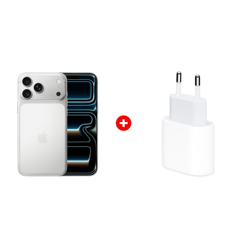 Жиынтық Apple 20W USB-C (MD3J4ZM/A) + Apple iPhone 17 Pro Max 12/256GB Silver 