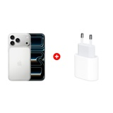 Жиынтық Apple 20W USB-C (MD3J4ZM/A) + Apple iPhone 17 Pro Max 12/256GB Silver 