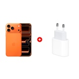 Жиынтық Apple 20W USB-C (MD3J4ZM/A) + Apple iPhone 17 Pro Max 12/256GB Cosmic Orange 
