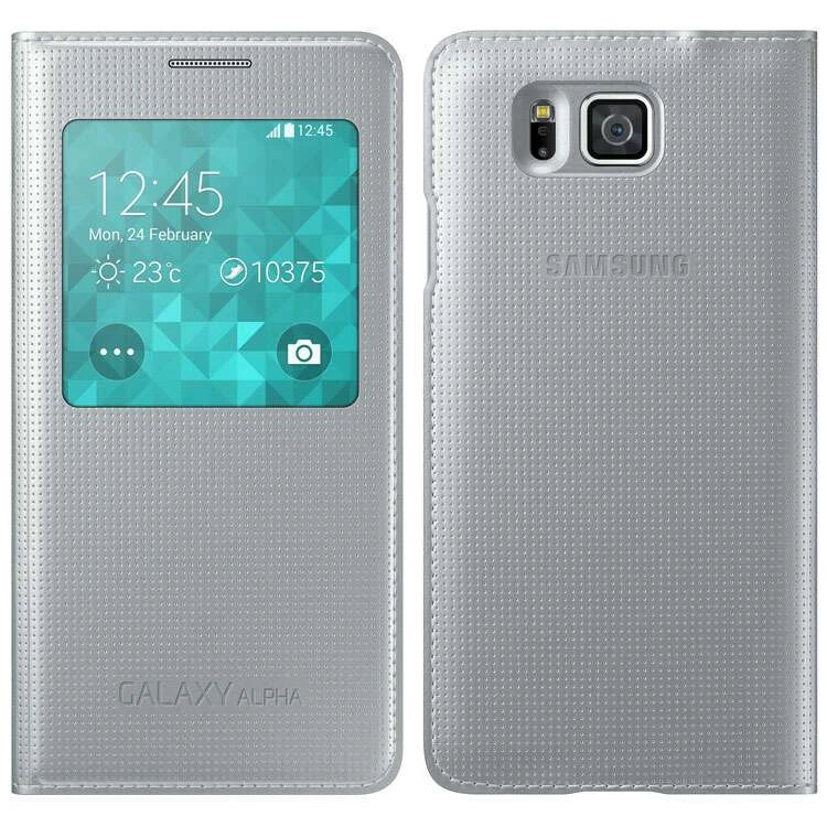 Чехол Samsung S View Cover для Galaxy Alpha EF-CG850BSEGRU (Silver)