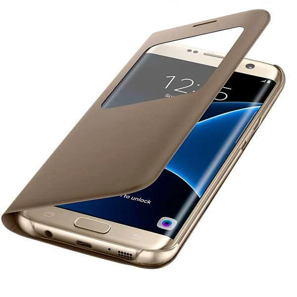 Чехол Samsung S View Cover для Galaxy S7 Edge Gold