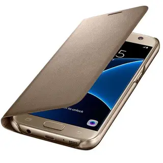 Чехол Samsung S View Cover для Galaxy S7 Edge Gold