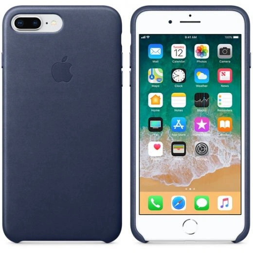Чехол Apple для iPhone 7 Plus/8 Plus Leather Case (MMYG2ZM/A) Midnight Blue - фото 2