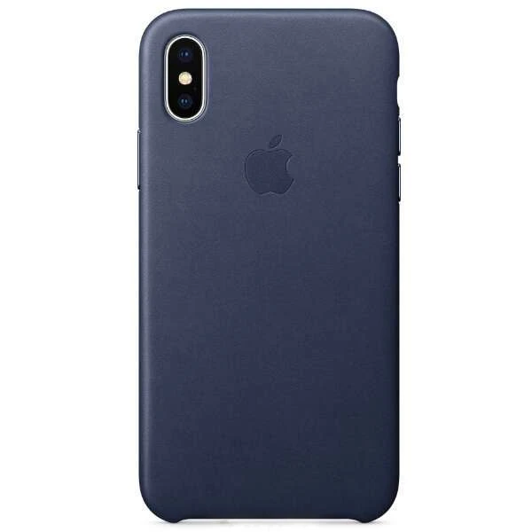 Чехол Apple iPhone X Leather Case Midnight Blue - фото 3