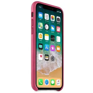 Чехол Apple iPhone X Leather Case Pink Fuchsia