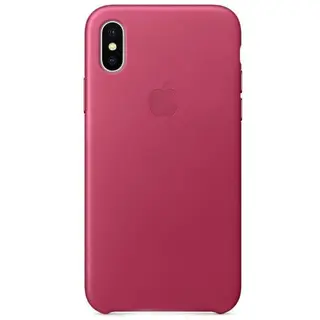 Чехол Apple iPhone X Leather Case Pink Fuchsia