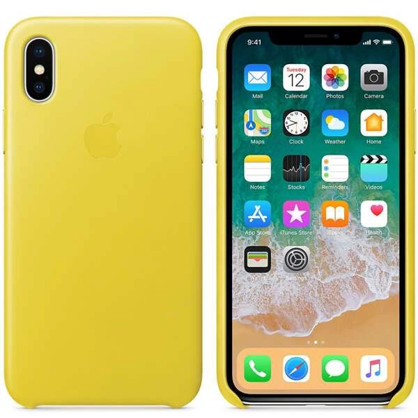 Чехол Apple iPhone X Leather Case Spring Yellow