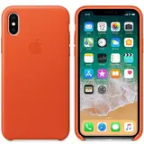 Чехол Apple iPhone X Leather Case Bright Orange