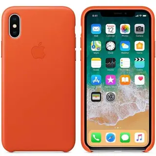 Чехол Apple iPhone X Leather Case Bright Orange