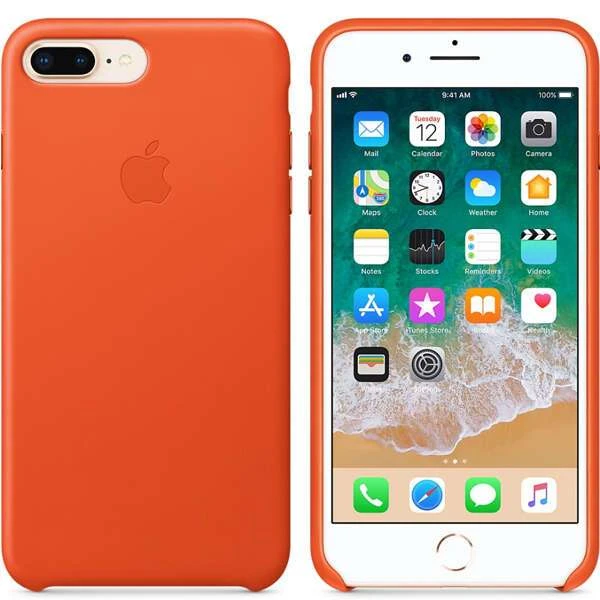Чехол Apple для iPhone 7 Plus/8 Plus Leather Case (MRGD2) Bright Orange - фото 2