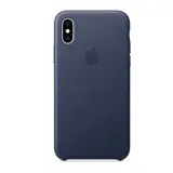 Чехол Apple iPhone XS Leather Case Midnight Blue