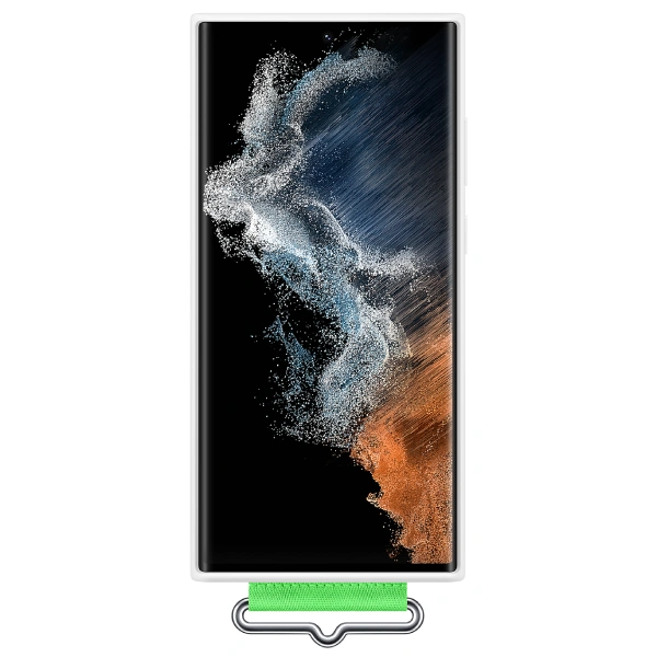 Чехол Samsung для Galaxy S22 Ultra Silicone with Strap Cover (EF-GS908TWEGRU) White - фото 5