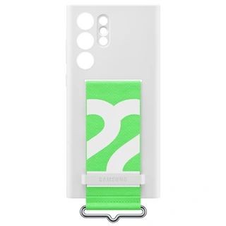 Чехол Samsung для Galaxy S22 Ultra Silicone with Strap Cover (EF-GS908TWEGRU) White