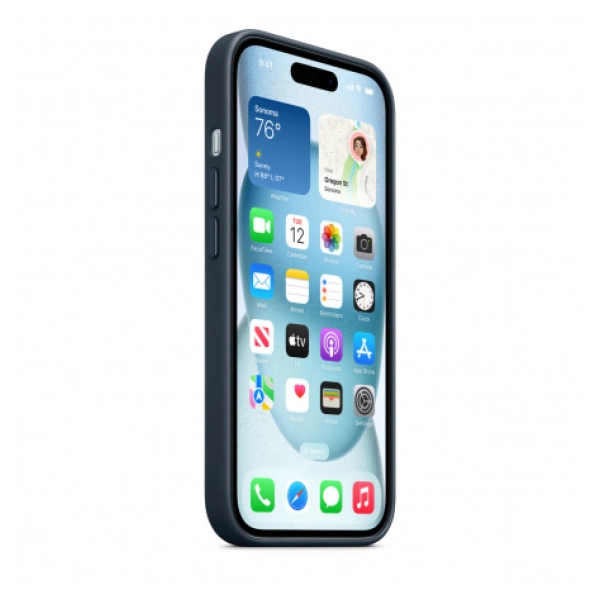 Чехол Apple для iPhone 15 FineWoven Case with MagSafe (MT3G3ZM/A) Pacific Blue - фото 6