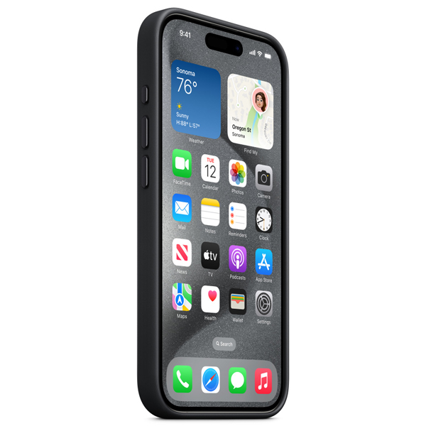 Чехол Apple для iPhone 15 Pro FineWoven Case with MagSafe (MT4H3ZM/A) Black