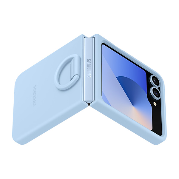 Чехол Samsung для Galaxy Z Flip6 Silicone Cover Blue (EF-PF741TLEGRU) - фото 5