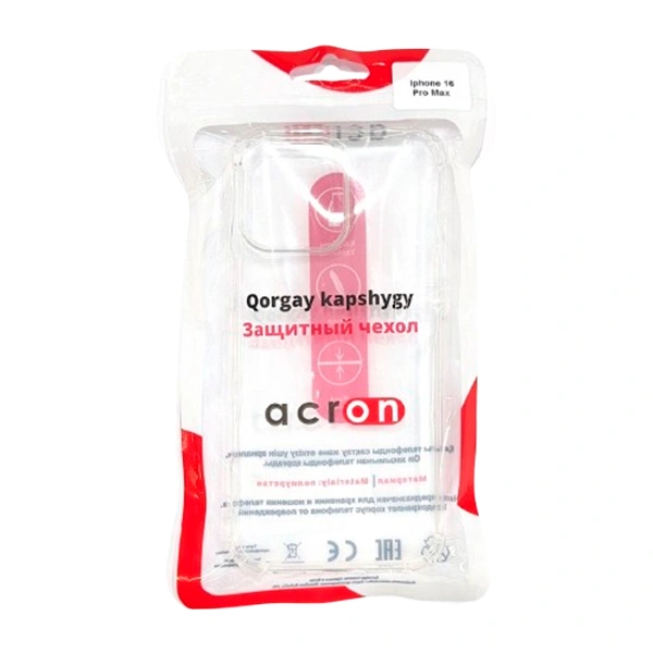 Чехол Acron для Iphone 16 Pro Max Прозрачный силиконовый